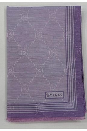 شال بنفش زنانه ابریشم Vakko - کد 929986275
