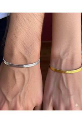 دستبند استیل (فولاد) طوسی زنانه استیل (فولاد) EFAYNU - کد 929983549