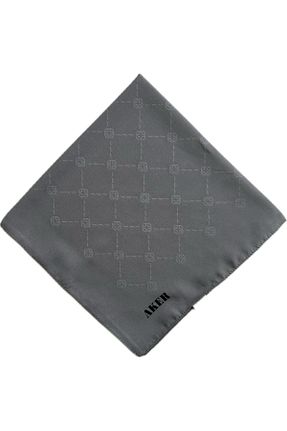روسری طوسی کرپ ساتن ابریشم Aker - کد 820705277