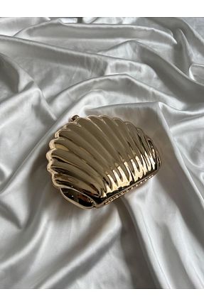 کیف دوشی طلائی زنانه چرم مصنوعی NBİBAGS - کد 929985246