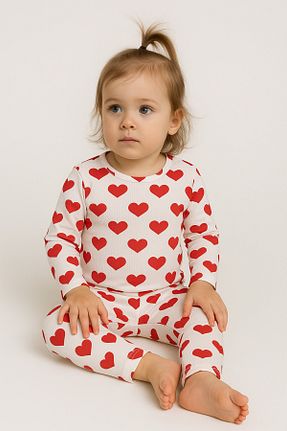 ست لباس راحتی قرمز بچه گانه طرح دار cimcim baby - کد 905831323