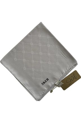 روسری آبی کرپ ساتن ابریشم Aker - کد 820705274