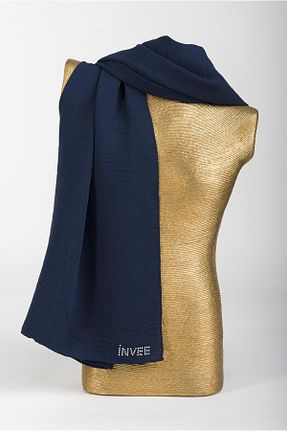 شال سرمه ای زنانه پلی استر Invee - کد 637295435