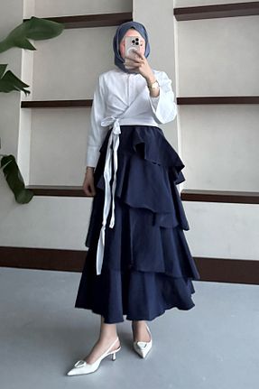 دامن حجاب سرمه ای بافتنی InStyle - کد 930005420