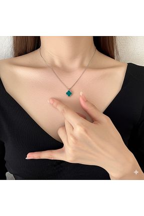 گردنبند استیل ( فولاد ) سبز زنانه استیل ضد زنگ Esra Butik Hane - کد 926935485