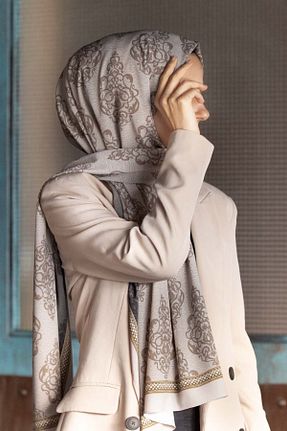 شال بژ زنانه Medine İpeği Vissona - کد 462649624