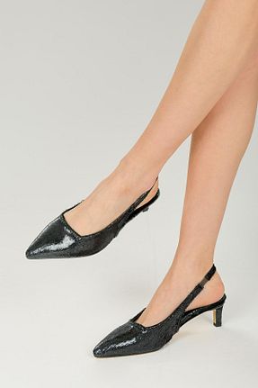 کفش پاشنه بلند کلاسیک سبز زنانه پارچه ای Mio Gusto - کد 930018901