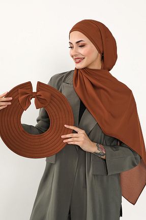 شال نارنجی زنانه پلی استر Aisha