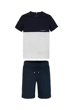ست بالاتنه و پائین تنه آبی بچه گانه پنبه ای Tommy Hilfiger - کد 930072731