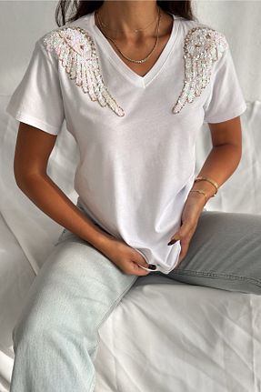 تیشرت سفید زنانه Relaxed FEMELLE - کد 930037022