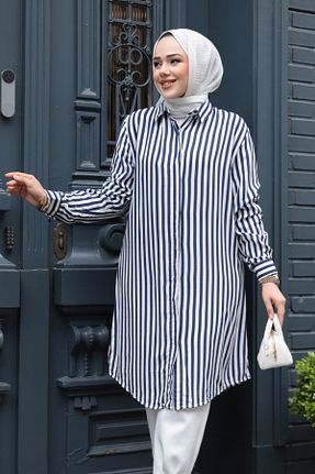 تونیک حجاب سرمه ای ویسکون N.S NEVA STYLE - کد 930032911