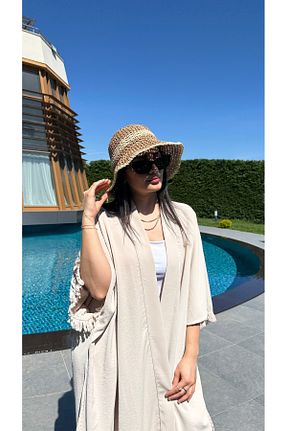 کلاه قهوه ای زنانه حصیر Luminos Butik - کد 930795737