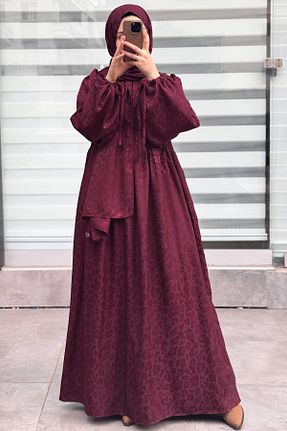 لباس حجاب زرشکی کلوش ANDE - کد 930034313