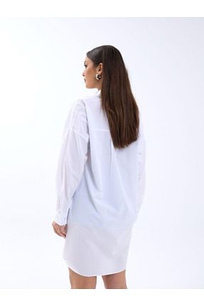 پیراهن سفید زنانه رگولار Eserden - کد 930102616