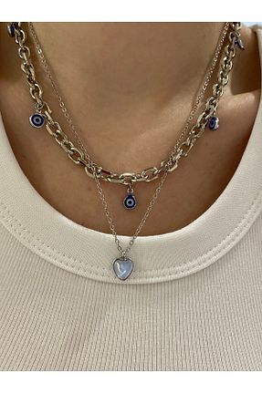 گردنبند جواهر طوسی زنانه رودیوم Fiamoss - کد 930043353