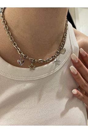 گردنبند جواهر طوسی زنانه رودیوم Fiamoss - کد 930040455