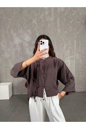 پیراهن قهوه ای زنانه Relaxed Osyday - کد 930040430