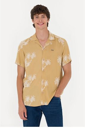 پیراهن زرد مردانه یقه آپاژ U.S. Polo Assn. - کد 930039285