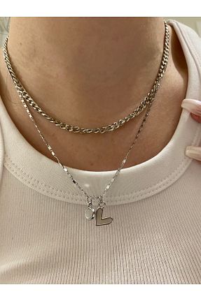 گردنبند جواهر طوسی زنانه رودیوم Fiamoss - کد 930041609