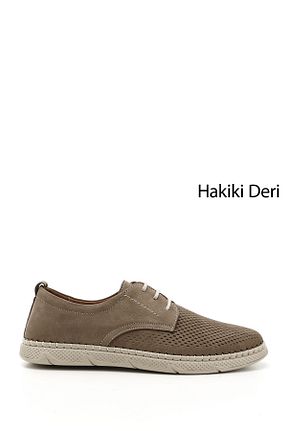 کفش کژوال قهوه ای مردانه چرم خالص GÖNDERİ(R) - کد 930043678