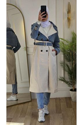 ترنچکت حجاب بژ زنانه پنبه ای Tebrikler tekstil - کد 930061158