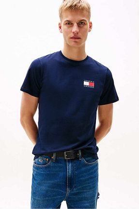 تیشرت سرمه ای مردانه یقه دوچرخه Tommy Hilfiger - کد 930207982
