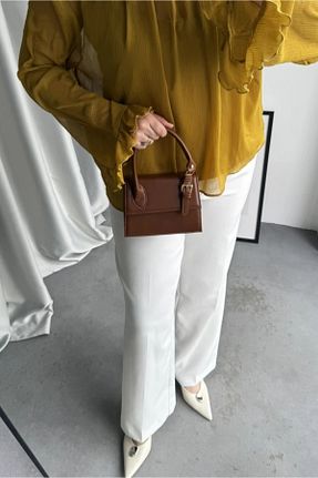 کیف دوشی قهوه ای زنانه چرم مصنوعی leonas - کد 930045888