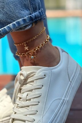 خلخال جواهر طلائی زنانه Trendy Butik - کد 930069111