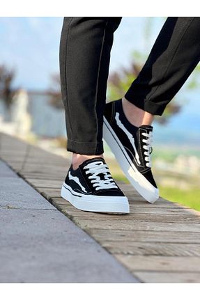 کفش اسنیکر مشکی مردانه چرم اصل ByItallanoshoes - کد 930069708