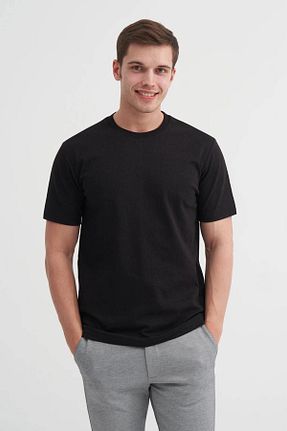تیشرت مشکی مردانه یقه دوچرخه Cazador - کد 930076857