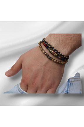 دستبند جواهر رنگی مردانه منجق DEHNA - کد 924417765