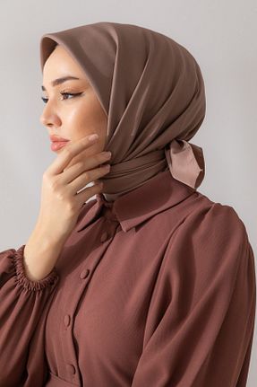 روسری قهوه ای پلی استر Silk Home - کد 930087181