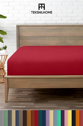 ست ملحفه دونفره قرمز میکروفیبر TeksNil Home - کد 930103680
