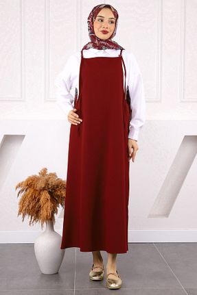 لباس حجاب زرشکی زنانه رگولار İmajButik - کد 930107375