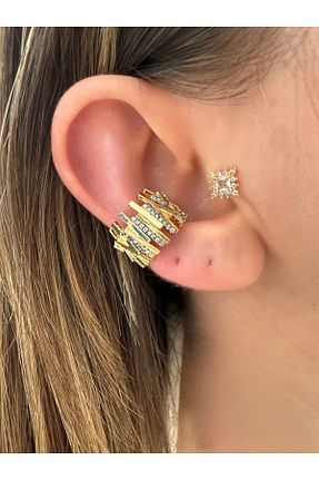 گوشواره غضروفی جواهر طلائی زنانه روکش طلا Pinery Jewels - کد 307271814
