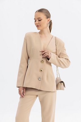 ست بالاتنه و پائین تنه بژ زنانه بافتنی SOFT - کد 902962463