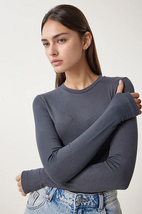 بلوز طوسی زنانه ساده ecotique - کد 930117949