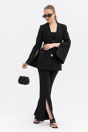 ست بالاتنه و پائین تنه مشکی زنانه بافتنی SOFT - کد 902947049