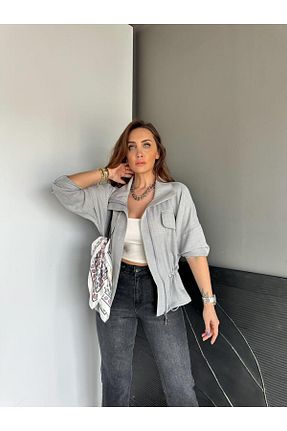کت طوسی زنانه رگولار Zerrincan Giyim - کد 930135306