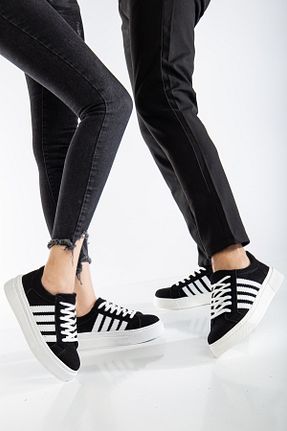 کفش اسنیکر مشکی زنانه بند دار MY GROSS SHOES - کد 901558668