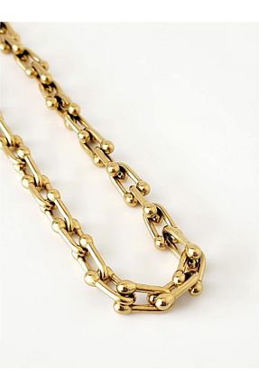 گردنبند استیل ( فولاد ) طلائی زنانه استیل (فولاد) hena - کد 757371664