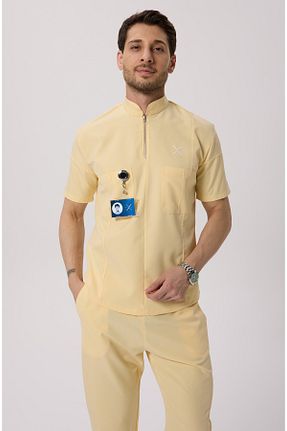 ست بالاتنه و پائین تنه زرد مردانه پنبه ای X Medical Wear - کد 930032774