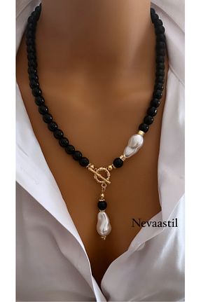 گردنبند جواهر طلائی زنانه روکش طلا Nevaa Still - کد 885477244