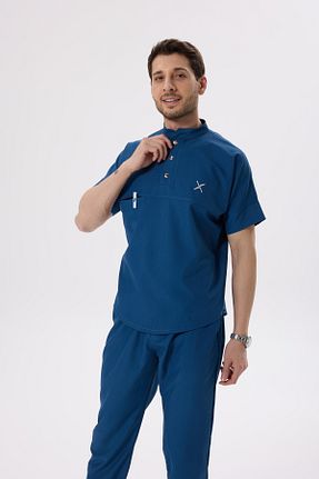 ست بالاتنه و پائین تنه آبی مردانه پنبه ای X Medical Wear - کد 929980001
