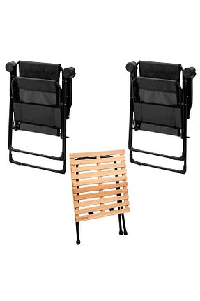 ست صندلی و میز کمپ مشکی ARGEUS - کد 930163380