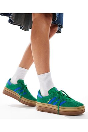 کفش اسنیکر سبز زنانه بند دار adidas - کد 853008633