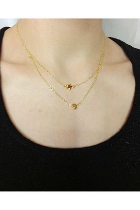 گردنبند جواهر زرد زنانه روکش طلا Crystal Atelier - کد 930187376