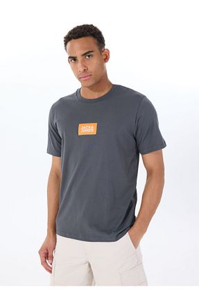تیشرت طوسی مردانه یقه دوچرخه Jack & Jones - کد 930190376