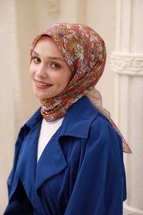 روسری بژ پلی استر Silk Home - کد 930212551