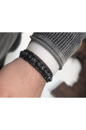 دستبند جواهر مشکی مردانه زیرکن cheetah quality - کد 929633669